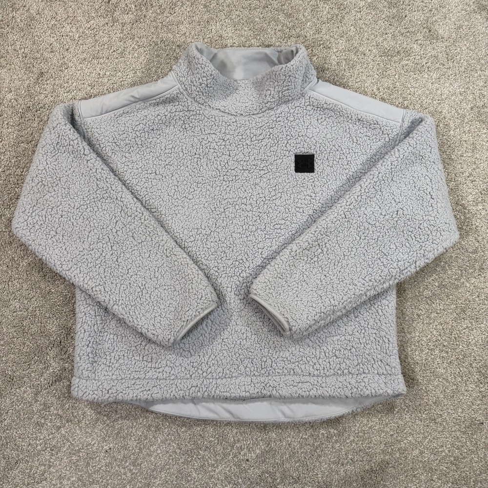 Under Armour Sherpa Fleece Pullover Jacket L Gray‎ Soft Cozy Outdoor Athletic
